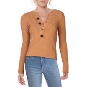 We The Free Oliver Womens Textured Pleated Henley Top xs Nwt